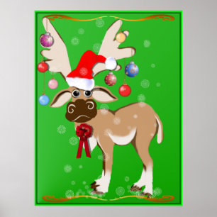 クリスマスのトナカイのポスター ポスター
