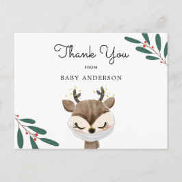 クリスマスのトナカイのマスク サンクス Baby Shower ポストカード
