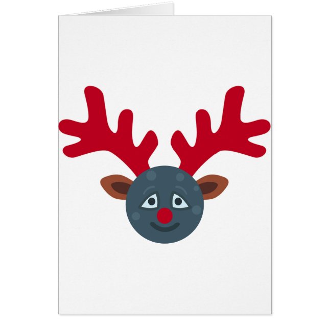 クリスマスのトナカイのムーン絵文字 (正面)