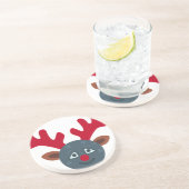 クリスマスのトナカイのムーン絵文字 コースター (側面)