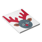 クリスマスのトナカイのムーン絵文字 ノートパッド (アングル)