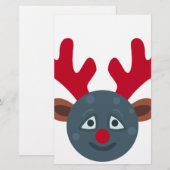 クリスマスのトナカイのムーン絵文字 便箋 (正面/裏面)