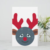 クリスマスのトナカイのムーン絵文字 便箋 (スタンド正面)