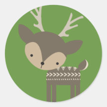 クリスマスのトナカイの丸い光沢のあるシール