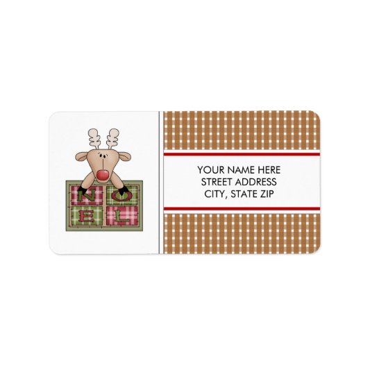 クリスマスのトナカイの住所の宛名ラベル ラベル (正面)