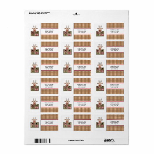 クリスマスのトナカイの住所の宛名ラベル ラベル (フルシート)