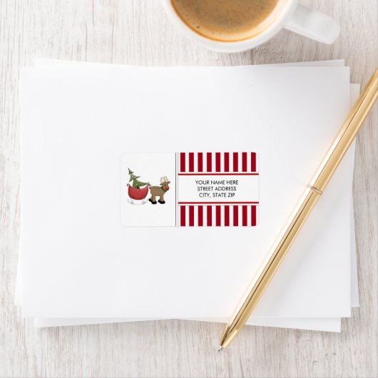 クリスマスのトナカイの住所の宛名ラベル ラベル (インサイチュ)