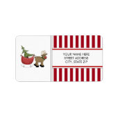 クリスマスのトナカイの住所の宛名ラベル ラベル (正面)