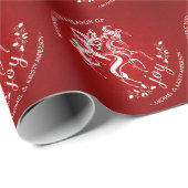 クリスマスのトナカイの喜び-カップルのカスタムな包むこと ラッピングペーパー (ロールコーナー)