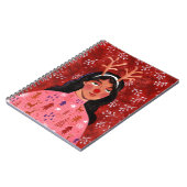 クリスマスのトナカイの女性ポートレート ノートブック (左側)