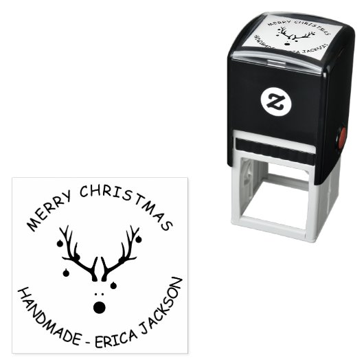 クリスマスのトナカイの手作りの名前 セルフインキングスタンプ (インサイチュ)