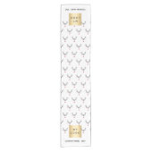 クリスマスのトナカイの白い赤いビジネスのロゴ ショートテーブルランナー (正面)