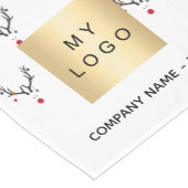 クリスマスのトナカイの白い赤いビジネスのロゴ ショートテーブルランナー (コーナー)