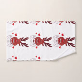 クリスマスのトナカイの顔 バスタオルセット (ハンドタオル)