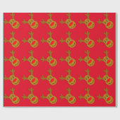 クリスマスのトナカイの顔 ラッピングペーパー (フラット)