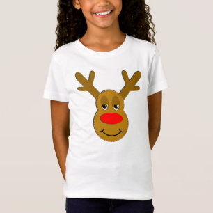 クリスマスのトナカイの顔 Tシャツ