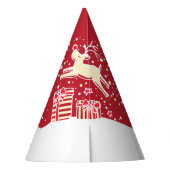 クリスマスのトナカイはギフトの赤い帽子 パーティーハット (裏面)