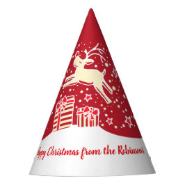 クリスマスのトナカイはギフトの赤い帽子 パーティーハット