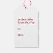 クリスマスのトナカイはギフトを越えて赤いラベル ギフトタグ (裏面)