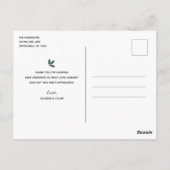 クリスマスのトナカイをマスクに赤ちゃんシャワーありがとう ポストカード (裏面)