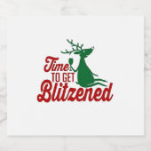 クリスマスのトナカイを祝福する時間 スパークリングワインラベル (シングルラベル)