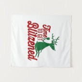 クリスマスのトナカイを祝福する時間 タペストリー (正面(横))