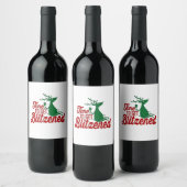 クリスマスのトナカイを祝福する時間 ワインラベル (ボトル)