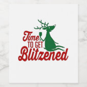 クリスマスのトナカイを祝福する時間 ワインラベル (シングルラベル)