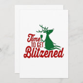 クリスマスのトナカイを祝福する時間 案内状 (正面/裏面)