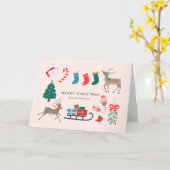 クリスマスのトナカイゲーム カード (黄色い花)