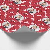 クリスマスのトナカイパーソナライズされたの写真 ラッピングペーパー (角)