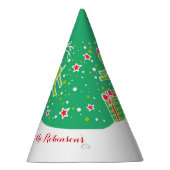 クリスマスのトナカイパーソナライズされたは緑 パーティーハット (右)