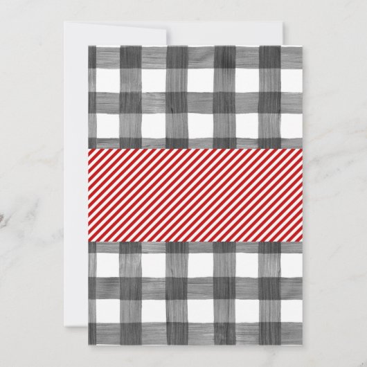 クリスマスのトナカイベビー性別開示パーティー 招待状 (裏面)