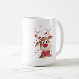 クリスマスのトナカイ二音コーヒーマグ コーヒーマグカップ
