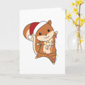 クリスマスのトナカイ冬の動物 カード (黄色い花)