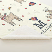 クリスマスのトナカイ帽子のパタパーソナライズされたーン シェルパブランケット (3/4)