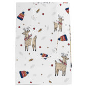 クリスマスのトナカイ帽子パターン ミディアムペーパーバッグ (裏面)