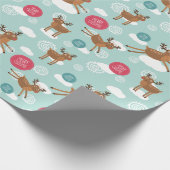 クリスマスのトナカイ模様 ラッピングペーパー (角)