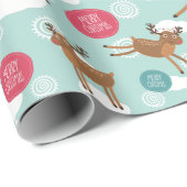 クリスマスのトナカイ模様 ラッピングペーパー (ロールコーナー)