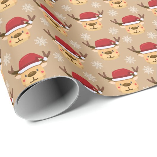 クリスマスのトナカイ模様 ラッピングペーパー (ロールコーナー)