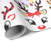 クリスマスのトナカイ模様 ラッピングペーパー (ロールコーナー)