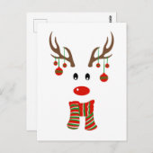クリスマスのトナカイ漫画 ポストカード (正面/裏面)