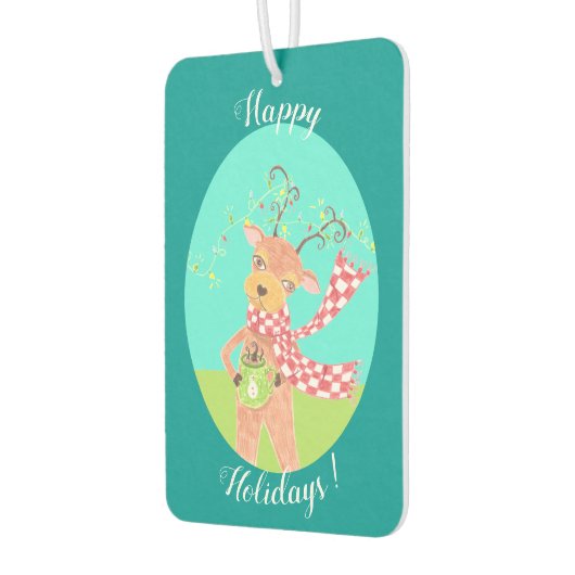 クリスマスのトナカイ車の芳香剤 カーエアーフレッシュナー (左)