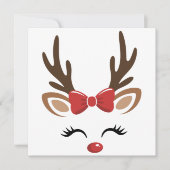 クリスマスのトナカイ かわいい ホリデー ウィンター シーズンカード (正面)