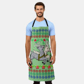 クリスマスのトナカイ エプロン (着用した状態)