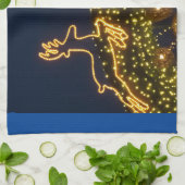 クリスマスのトナカイ キッチンタオル (折り畳み)