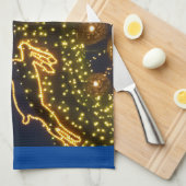 クリスマスのトナカイ キッチンタオル (四つ折り)