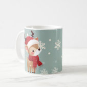 クリスマスのトナカイ コーヒーマグカップ (正面左)