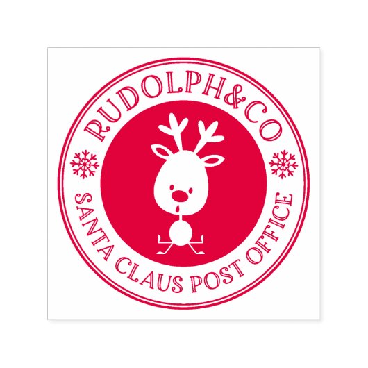 クリスマスのトナカイ サンタクロース郵便局 セルフインキングスタンプ (デザイン)