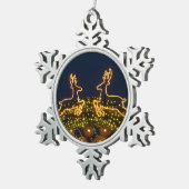 クリスマスのトナカイ スノーフレークピューターオーナメント (右)